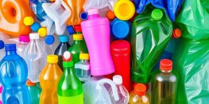 Plastic reciclabil aranjat pentru reciclare.