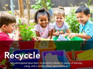 Copii învățând despre reciclare într-un atelier educativ.